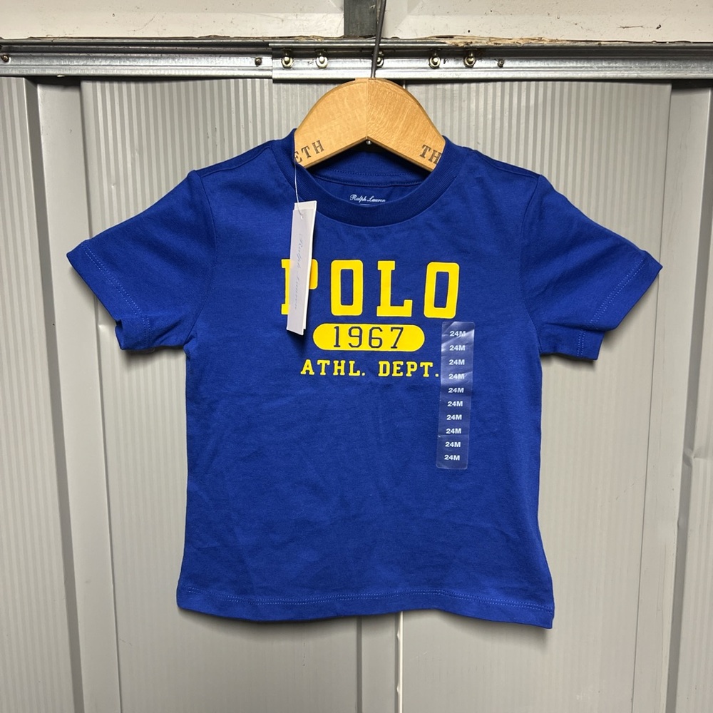 Polo Ralph Lauren 1967 Athl Dept. Kids' 24 Months Blue Tee BRAND NEW